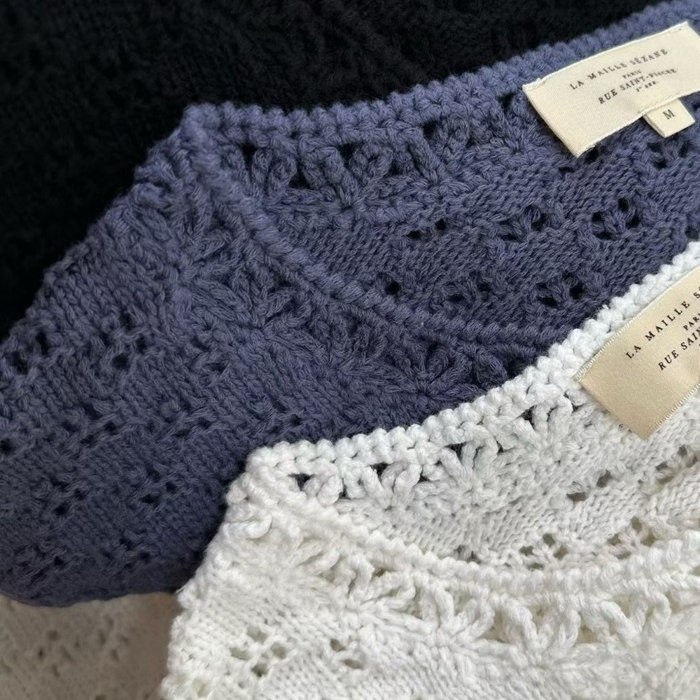 Sezane MARTIE CARDIGAN in mineral Blue, XS S M L - Picture 6 of 9
